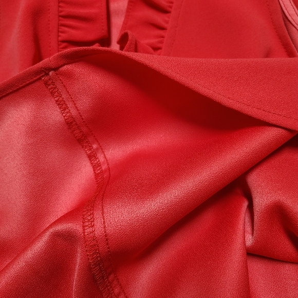 Trina Turk Ruffled Neckline Top Watermelon Color Women's Medium - Current Style - Picture 7 of 10